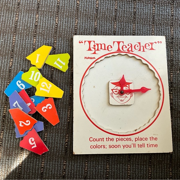 Vintage Playskool Time Teacher Colorful Clock - Picture 2 of 2